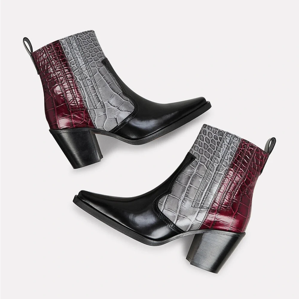 Ganni Multicolor Western Booties 39